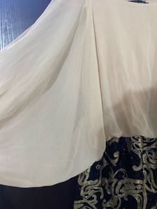 Sheer Sleeve Sequin butterfly top dress