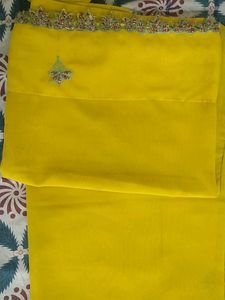 Elegant Yellow Saree with Blouse