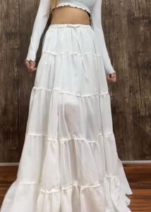 Soft girl Maxi Skirt - White 🤍
