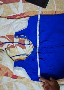 Royal Blue Saree with Golden Border