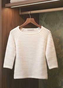 white Striped Knit top