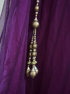 Purple Ethnic Skirt with Gold Border