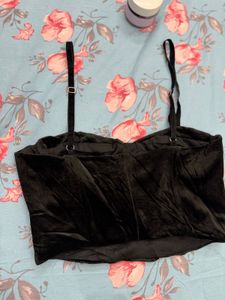 Black Velvet Corset Top