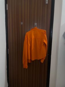 Orange DressBerry Shirt with Statement Flared Coll