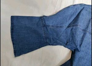 Mango Denim Bell Sleeves Top