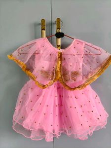 Girls Pink Embellished Party Dress