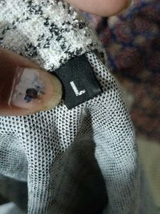 chic white &amp; black tweed 2 - piece co- ord set