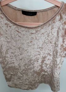 Baby Pink Velvety Crop Top