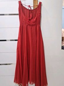 Red Anarkali with Dupatta