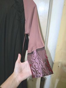 Elegant Abaya Style Gown with Embellishments