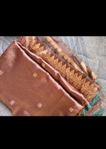 Beautiful Brown Saree with blouse pc