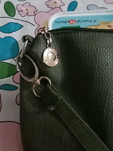 Olive Green Textured sling bag