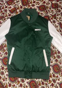 Stylish Green &amp; White Varsity Jacket unisex