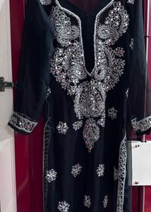 Black Chikankari Kurta
