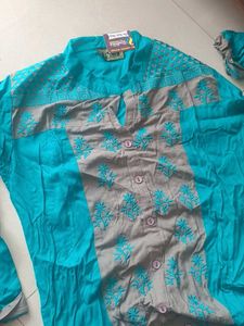 Elegant Blue &amp; Grey Kurta for Women