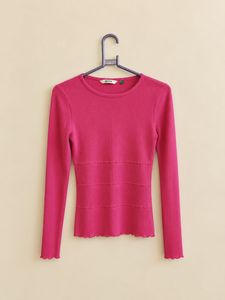 Fuchsia Ribbed Long Sleeve Top