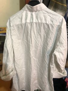 Men's White Linen Blend Shirt