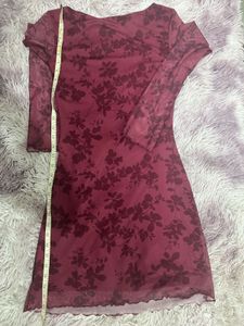 Savana burgundy Floral Mini Dress