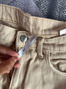 Wide Leg Beige Jeans