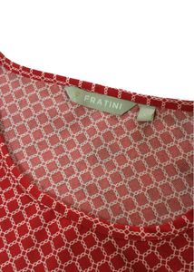 FRATINI Red Top with Cut Sleeves And Knot at Sleeve End