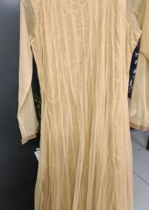 Elegant Beige Pleated Kurta