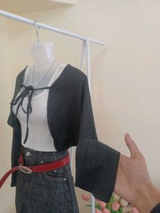 Women's Black Bolero Top