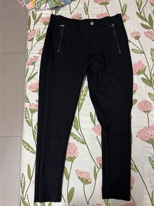 Chic Black Zip Detail Pants