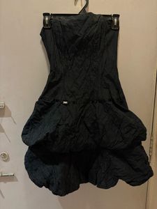 Chic Black Corset Bubble Dress