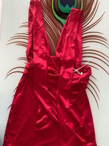 Red Plunge Neck Mini Dress/ 1 freebie