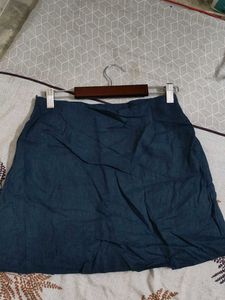 Navy Skirt with White Stitching