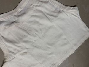 Cream Ribbed Cropped Tank Top