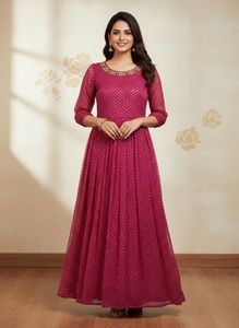 Pink Polka Dot Maxi Dress