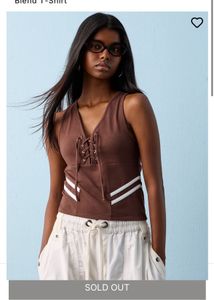 westside Brown Lace-Up Halter Top