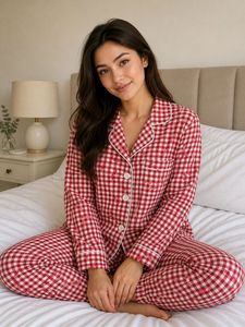 Cozy Red Gingham Pajama Set