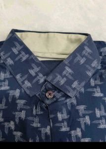 Men's Stylish Printed Navy Blue Shirt
