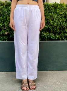 Embroidered Cotton Palazzo Pants