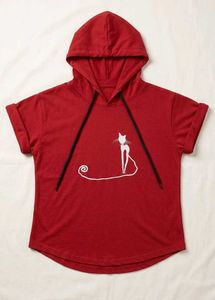 Cute Cat Graphic Hoodie T-Shirt