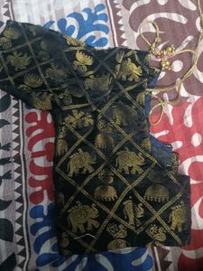Stitched Brocade Black blouse