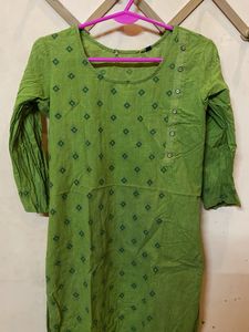 Green Printed Kurta
