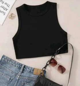 Combo Pack -2 Lilac Ribbed Crop Top &amp; Denim Shorts