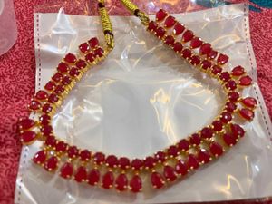 Stunning Red Stone Necklace Set with earrings