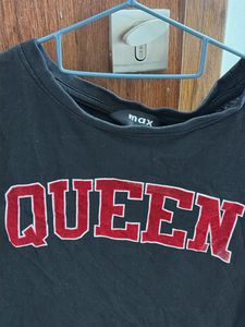 Black 'Queen' Graphic T-Shirt