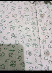 New Men's White Printed Casual Shirt