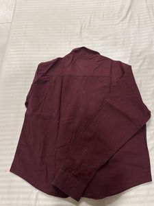 Burgundy Long Sleeve Button-Down Shirt