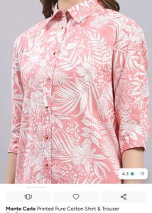 Pink Floral Cotton Shirt only size XL
