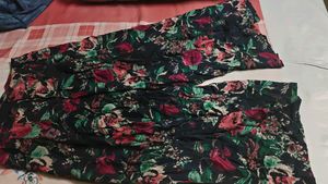 Flowy Floral Print Maxi Skirt like pant