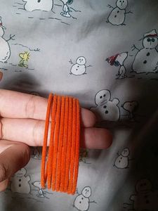 Set of Orange &amp; Gold Bangles