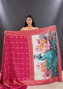Stunning Pink Banarasi Silk Saree