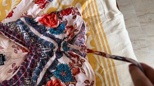 Floral Print Tie Front Top