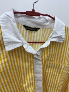 Yellow Striped Collared Shirt